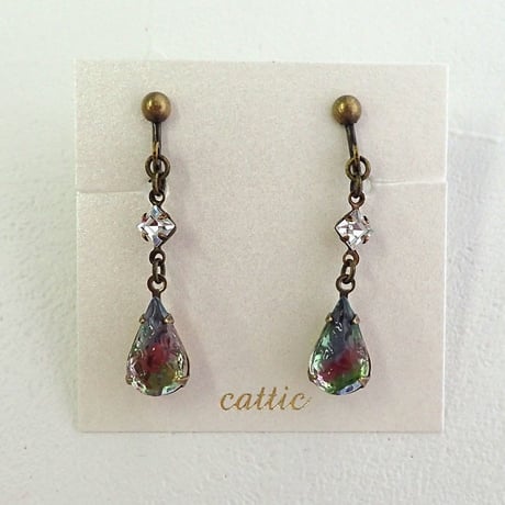 cattic/アイリスガラスのイヤリング/ピアス