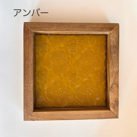 ウッド&エンボスガラス コースター