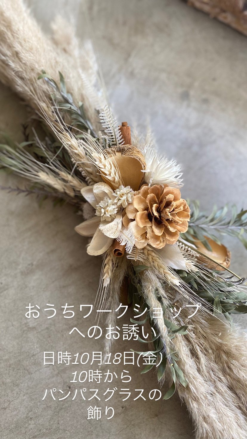 おうちワークショップ10月18日(金) パンパスグラスの飾り | 輪通販