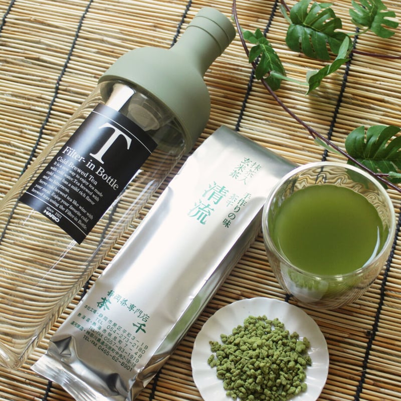 贈答用】【水出し茶ボトル+抹茶入り玄米茶セット】HARIO 贈答用】【水出し茶ボトル+抹茶入り玄米茶セット】HARIO