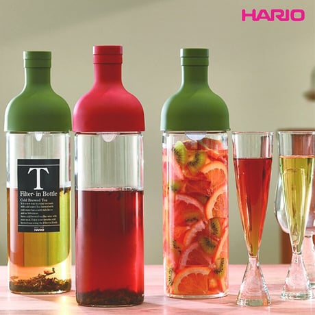 【水出し茶ボトル】HARIOフィルターインボトル（750ml・スモーキーピンク）