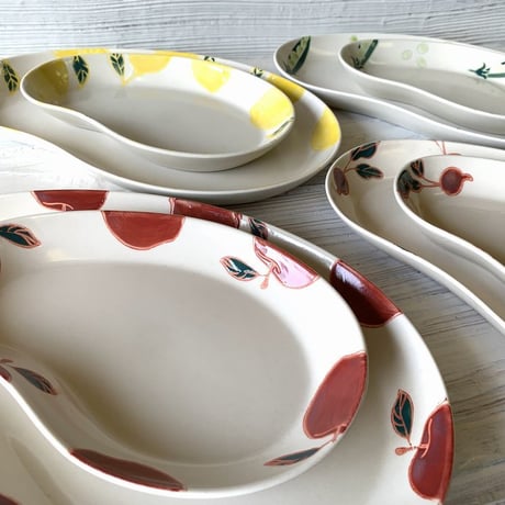 皿 フレッシュアート ビーンプレートL 毎日の食卓にフィットするモダンなうつわ 全4柄 陶器　波佐見焼 メインディッシュ ランチプレート モーニングプレート