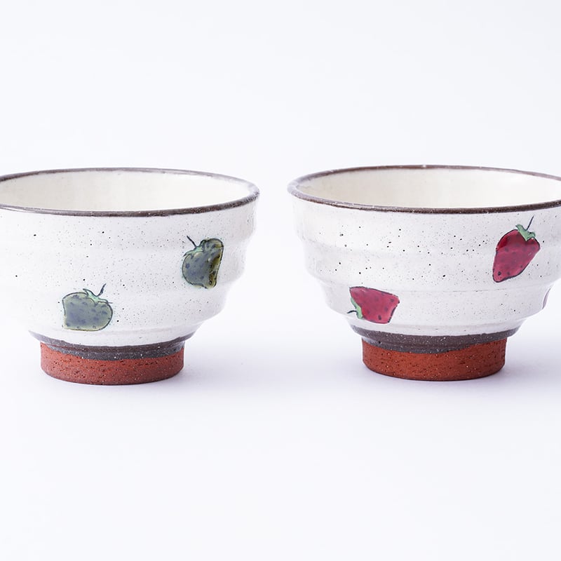 アウトレット】いちご 茶碗 瑞幸窯 ハンドメイド 波佐見焼 陶器