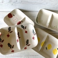 皿 フレッシュアート ランチプレート 毎日の食卓にフィットするモダンなうつわ 全4柄 陶器 　波佐見焼 ワンプレート 二品盛 オードブル 軽い モーニング ランチ