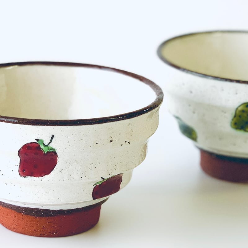アウトレット】いちご 茶碗 瑞幸窯 ハンドメイド 波佐見焼 陶器