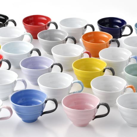 ハッピーカップ ココア 全50色 陶器 波佐見焼 スープマグ サラダ カフェオレ 小鉢 取鉢