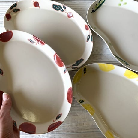 皿 フレッシュアート ビーンプレートL 毎日の食卓にフィットするモダンなうつわ 全4柄 陶器　波佐見焼 メインディッシュ ランチプレート モーニングプレート