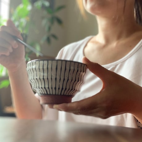 【アウトレット）モダン十草茶碗 瑞幸窯 ハンドメイド 波佐見焼 陶器 おしゃれ  レンジ対応 食洗機対応 茶碗 食器 ブランド