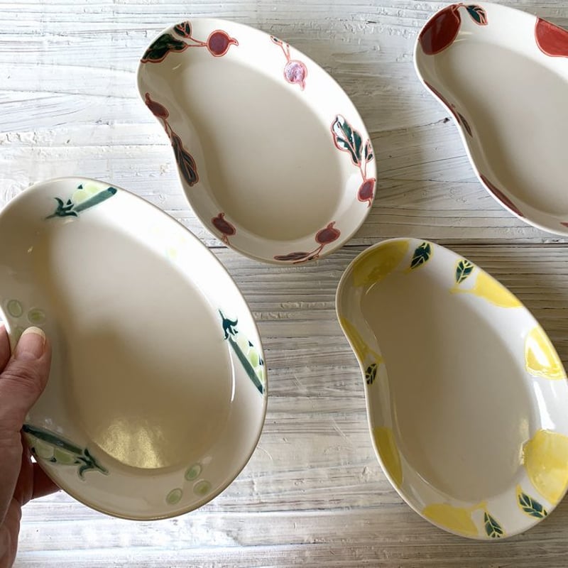 江波皿    大皿 皿 フレッシュアート ビーンプレートS 毎日の食卓にフィットするモダン