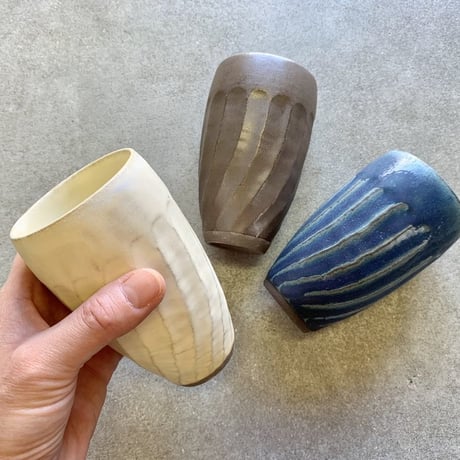 【アウトレット】ねじり鎬 フリーコップ  瑞幸窯 ハンドメイド 波佐見焼 陶器 おしゃれ  レンジ対応 食洗機対応 コップ 食器 ブランド