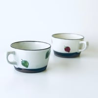 【アウトレット】いちご スープマグカップ  瑞幸窯 ハンドメイド 波佐見焼 陶器 おしゃれ  レンジ対応 食洗機対応  食器 ブランド