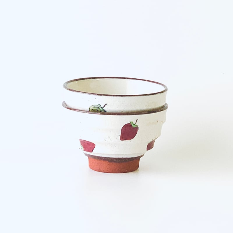 アウトレット】いちご 茶碗 瑞幸窯 ハンドメイド 波佐見焼 陶器