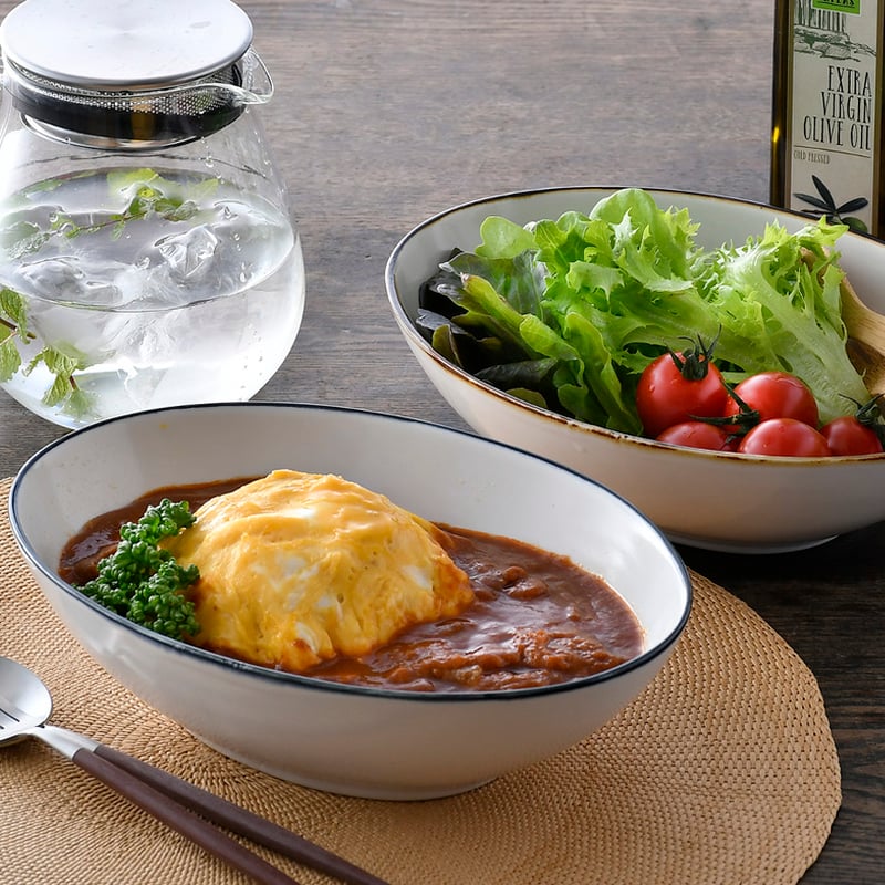 アウトレット】ROXY オーバルボウル 陶器 全2色 波佐見焼 佐見焼