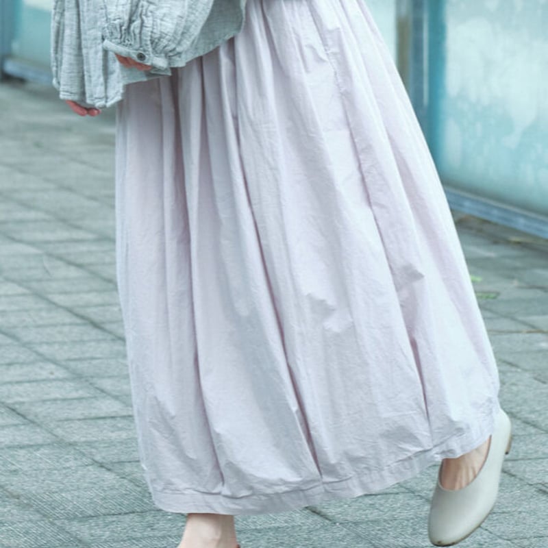 60sタイプライタークロス 裾タック コクーン裏付きボリュームスカート