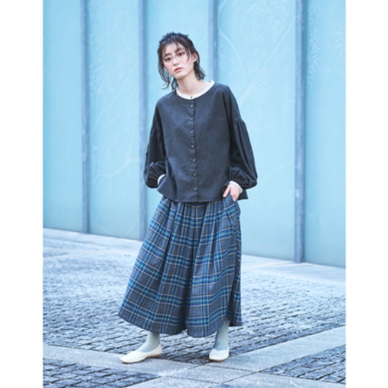 チェック起毛 裏地付きキュロットパンツ ub26-0731 | ubasoku