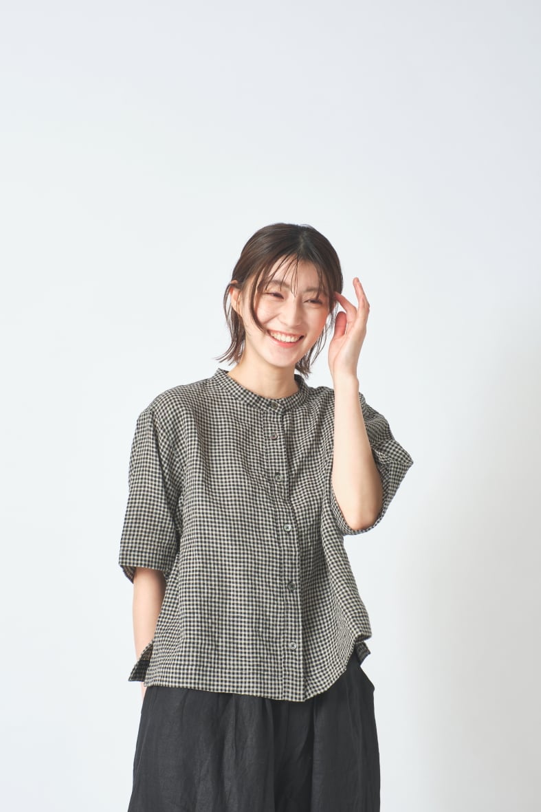 R*i様 リネン ベージュ チェック 半袖シャツ 楽天市場】シャツ 半袖 チェック ベージュチェック 綿麻 リネン