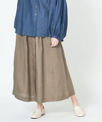 フロント部分スコッチ釦開きウエストタックギャザースカート　　ub25-0522