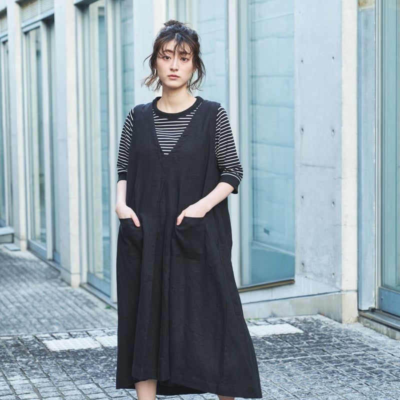 VALENTINO ヴァレンチノ シルク ノースリーブ ワンピース リネン無地 胸元ピンタックV衿 2way ノースリワンピース ub25-0621 | u