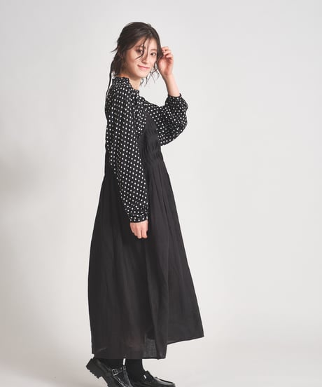 リネン変形ピンタックギャザーキャミワンピース  ub27-0828