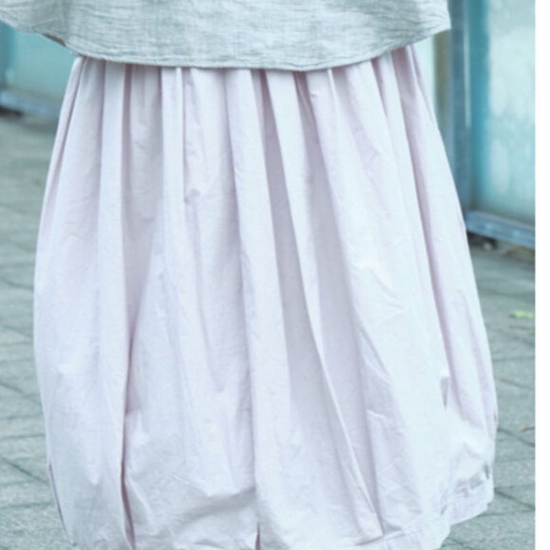 60sタイプライタークロス 裾タック コクーン裏付きボリュームスカート