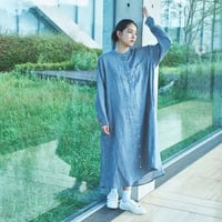 希少 BASCO バスコ 麻100 リネンセーラーカラーワンピース 日本製 リネン 衿ピンタック加工 セーラーカラーワンピース ub30-0385 | ubasoku