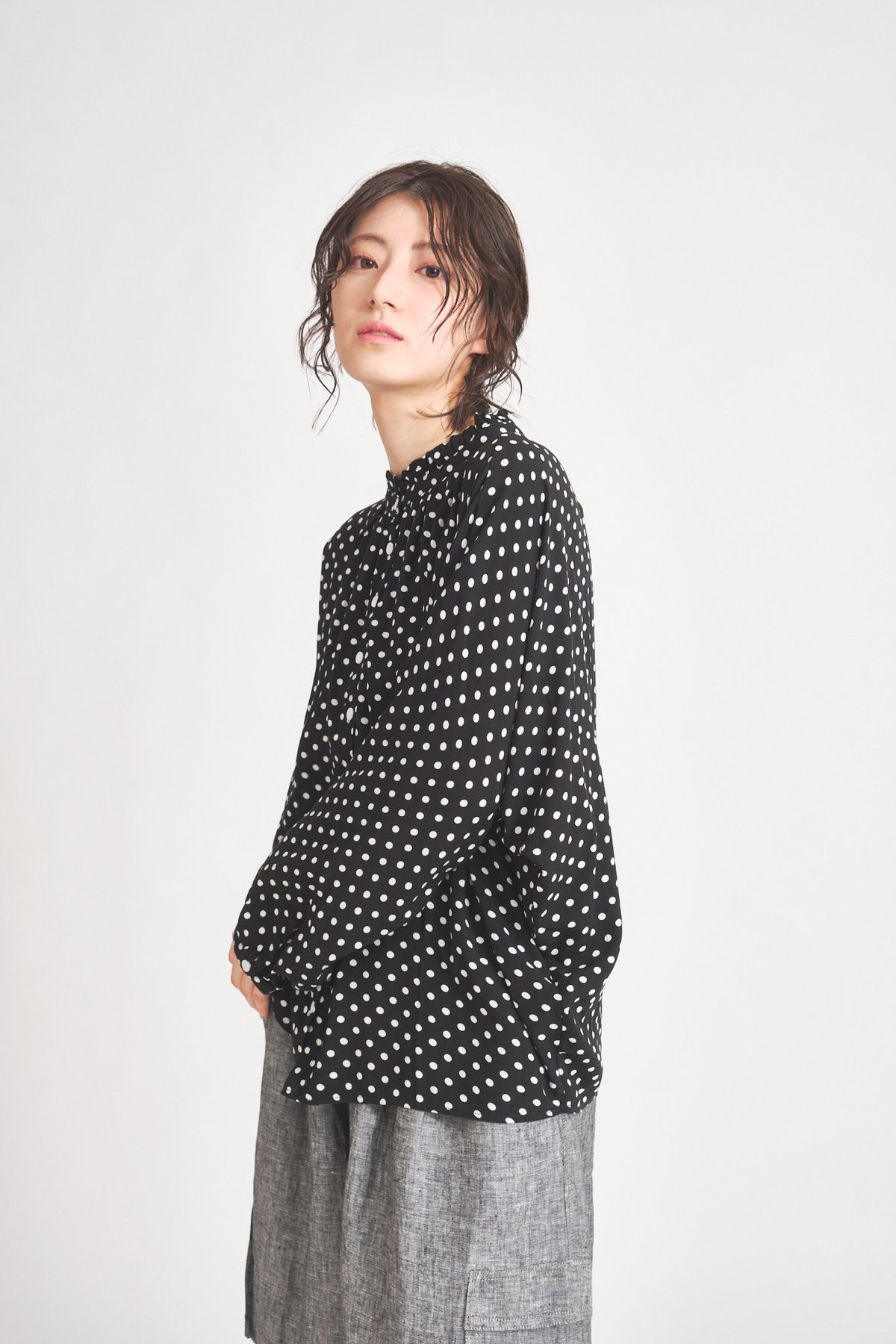 【kate spade new york】ポルカドット フリルスリーブブラウス セール】トドラー ラッフルブラウス（シャツ/ブラウス）｜kate spade