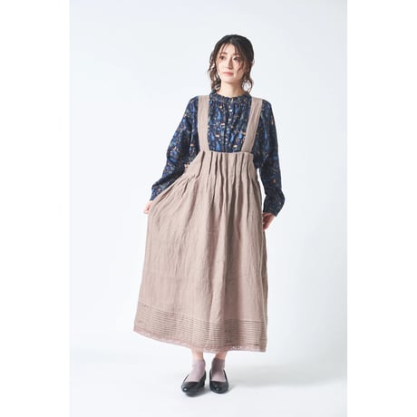 ubasoku︎♥︎かすみ草刺繍丸襟ワンピース ubasoku/0957 かすみそう刺繍の丸衿ワンピース・ナチュラル