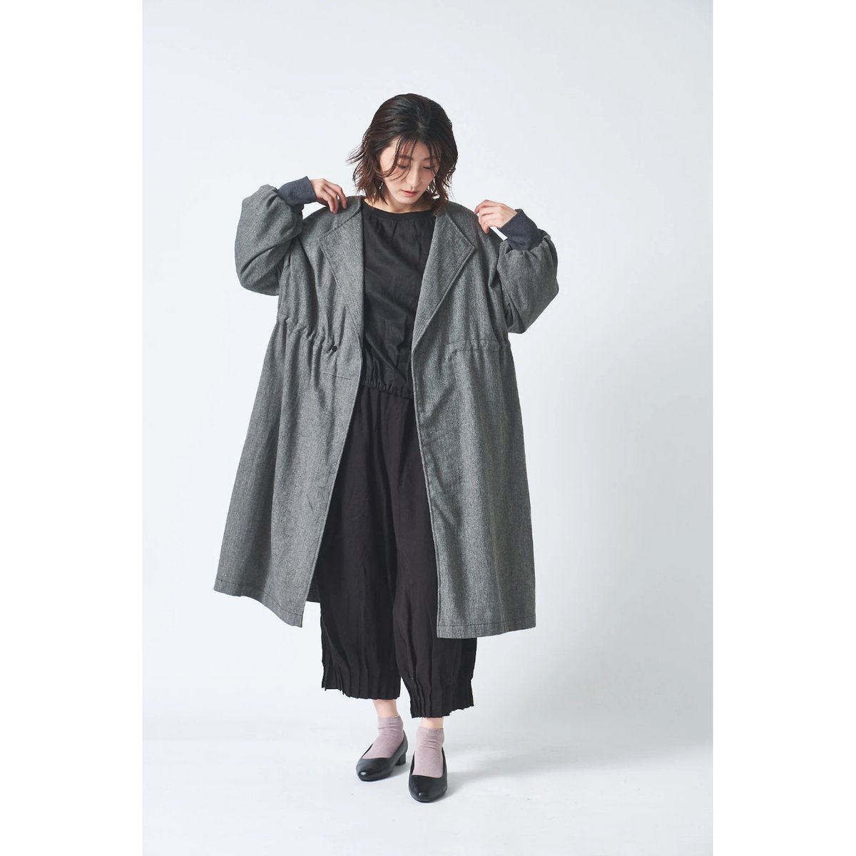 pas de calais✨️リネン ウール ヘリンボンジャケッ ト ゆったり❁ MAGALI｜ウール リネン ヘリンボーン コート ct07-ms - Piu di