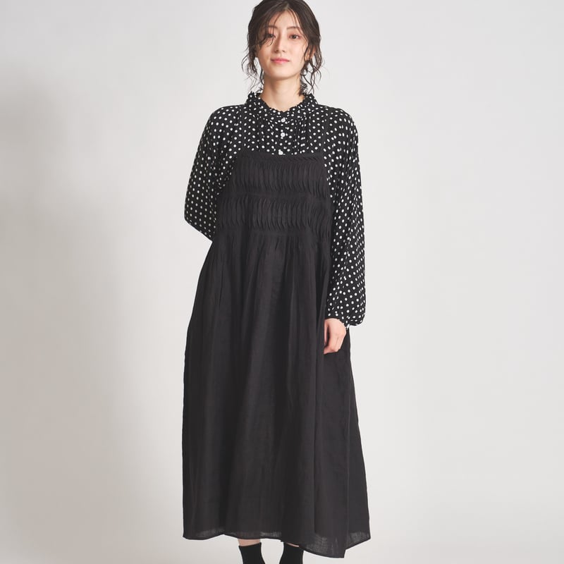 リネン変形ピンタックギャザーキャミワンピース ub27-0828 | ubasoku