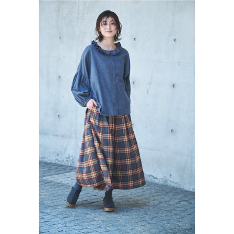 チェック起毛 裏地付きキュロットパンツ ub26-0731 | ubasoku