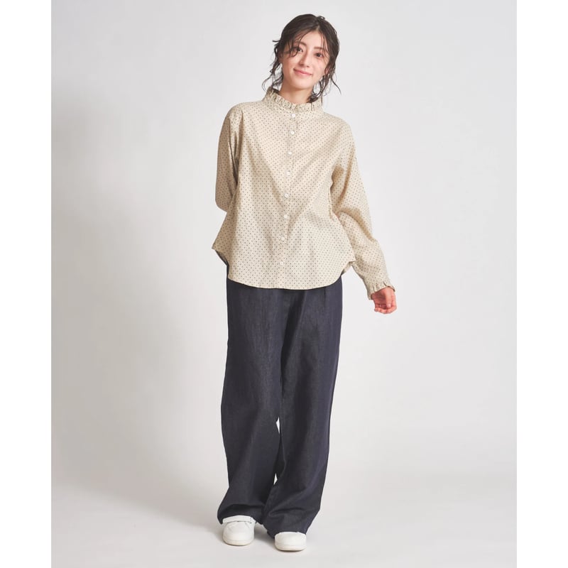 リネンコットンワンタックゆったりワイドパンツ ub27-0800 | ubasoku