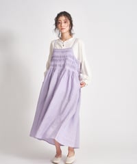 リネン変形ピンタックギャザーキャミワンピース ub27-0828 | ubasoku