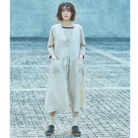 リネン 胸元多数ピンタック コクーン半袖2wayワンピース ub27-0947