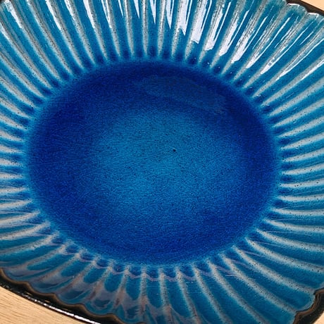 Blue square plate / Plate / ceramics