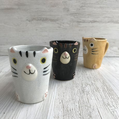 CAT Mug cup / Mino ware