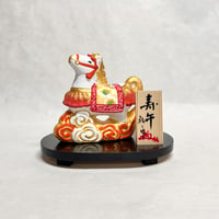 【2026 Zodiac:Horse】Hakata Doll  “Kotobuki Uma” by Yuji Osoegawa / 干支飾り 博多人形   伝統工芸士 小副川祐二作 寿午