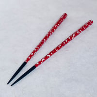 heptagonal chopsticks（japanese pattern・red）  / Cutlery