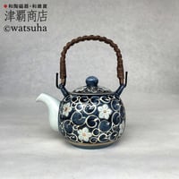FLOWER ARABESQUE Greentea pot(M) / 桔梗唐草5号土瓶
