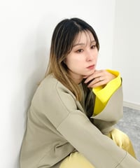 【イエベ秋】オーバーサイズ配色ニット（グレージュ）