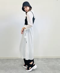 【ブルベ夏冬】ビスチェ付きシアーシャツワンピース