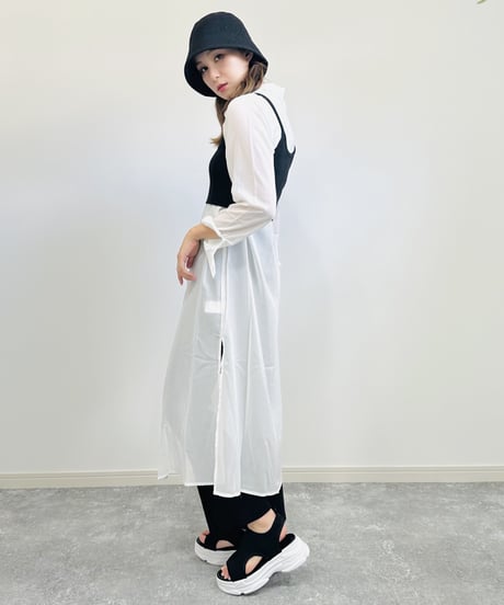 【ブルベ夏冬】ビスチェ付きシアーシャツワンピース