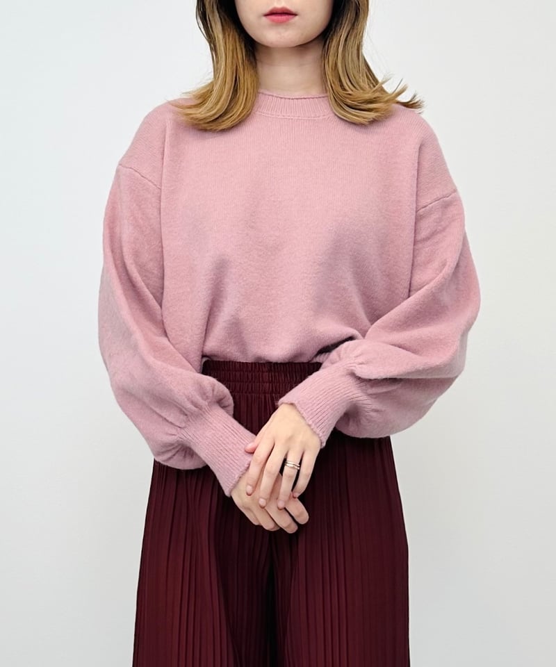 美品 ELLIE ボリュームスリーブショートニット【PINK】 ボリュームスリーブショートニット【WHITE】 – ELLIE