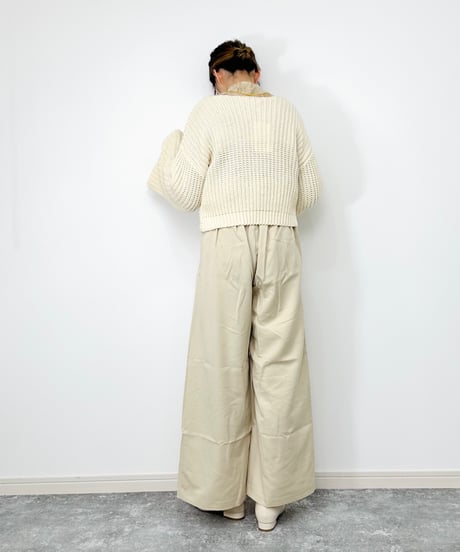 【イエベ春秋】タックワイドパンツ（キナリ）