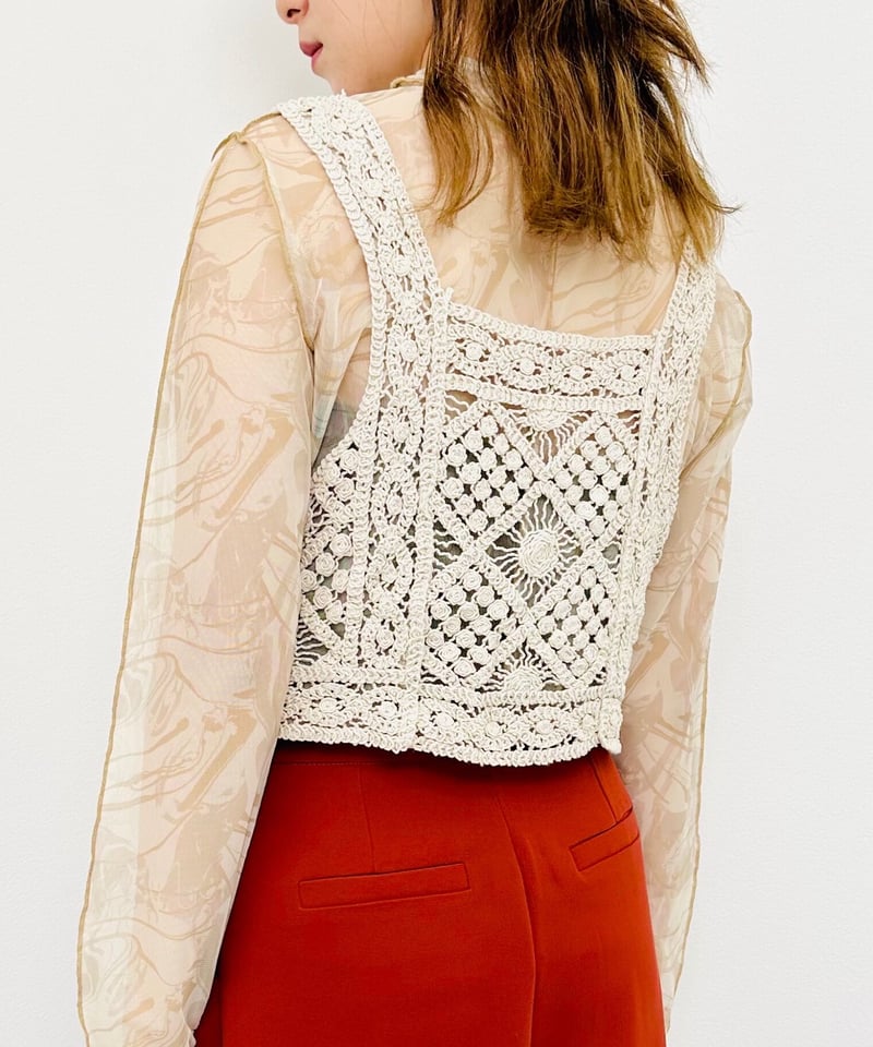 イエベ春秋】クロシェショートビスチェ（アイボリー） | ILONONO official