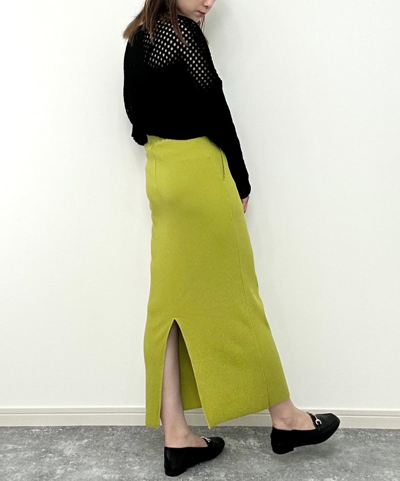 イエベ秋・ブルベ冬】セルフカットリブナロースカート（イエロー