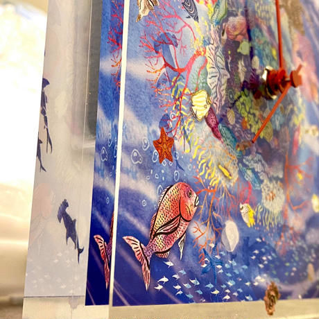 海を切り抜いたような置き時計】 | 光の切り絵STORE