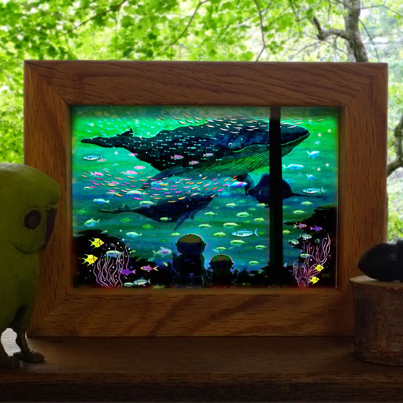 絵が変わるミニフレーム】 くうそうってまほうだょ | 光の切り絵