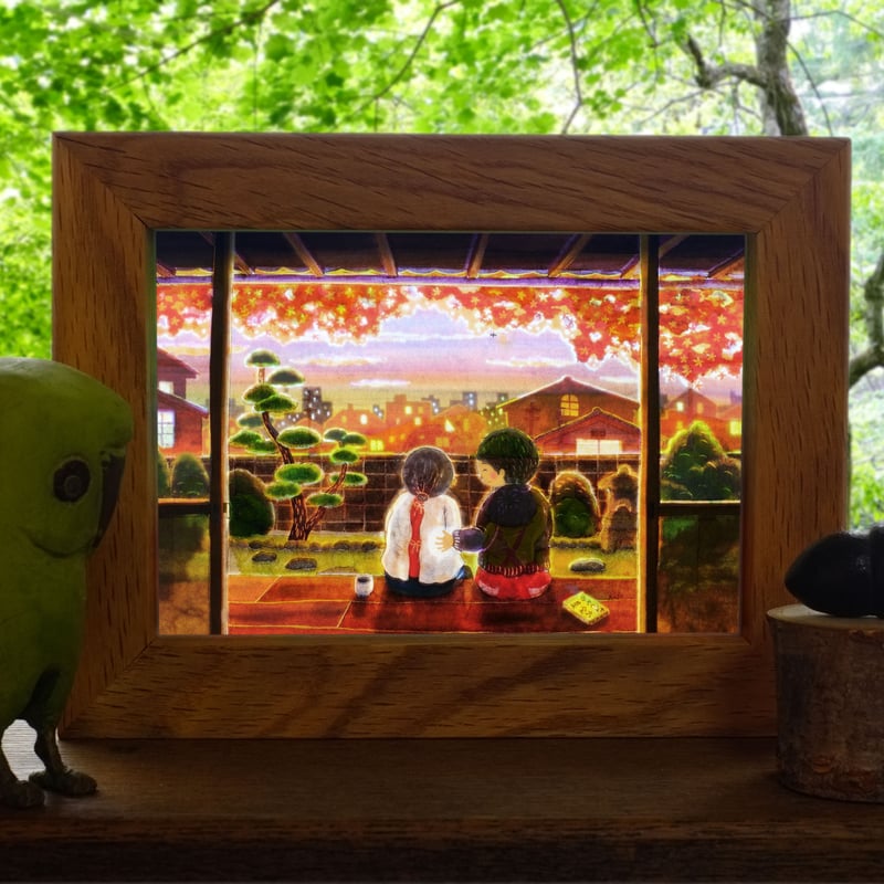 自画像　ミニ絵画 ミニ絵画「夏の忘れ物」 絵画 atelier-kaza碧 通販 17711049