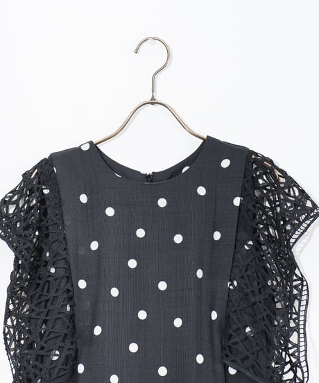 【Lallia Mû】クロッシェレースドットドレス_250408005963