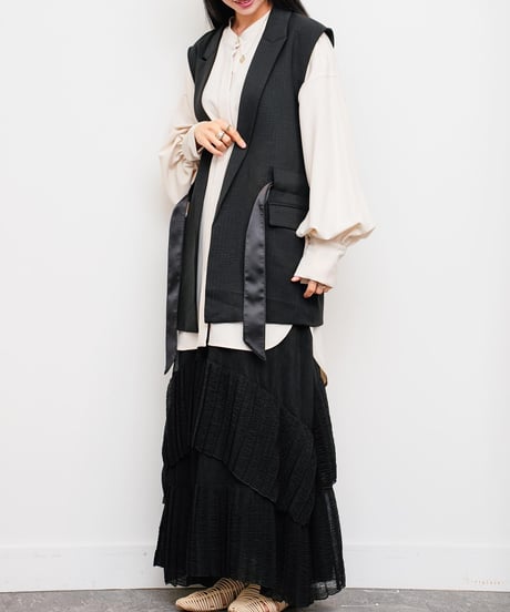 【Lallia Mû】プリーツヘムワッシャースカート_230904005276